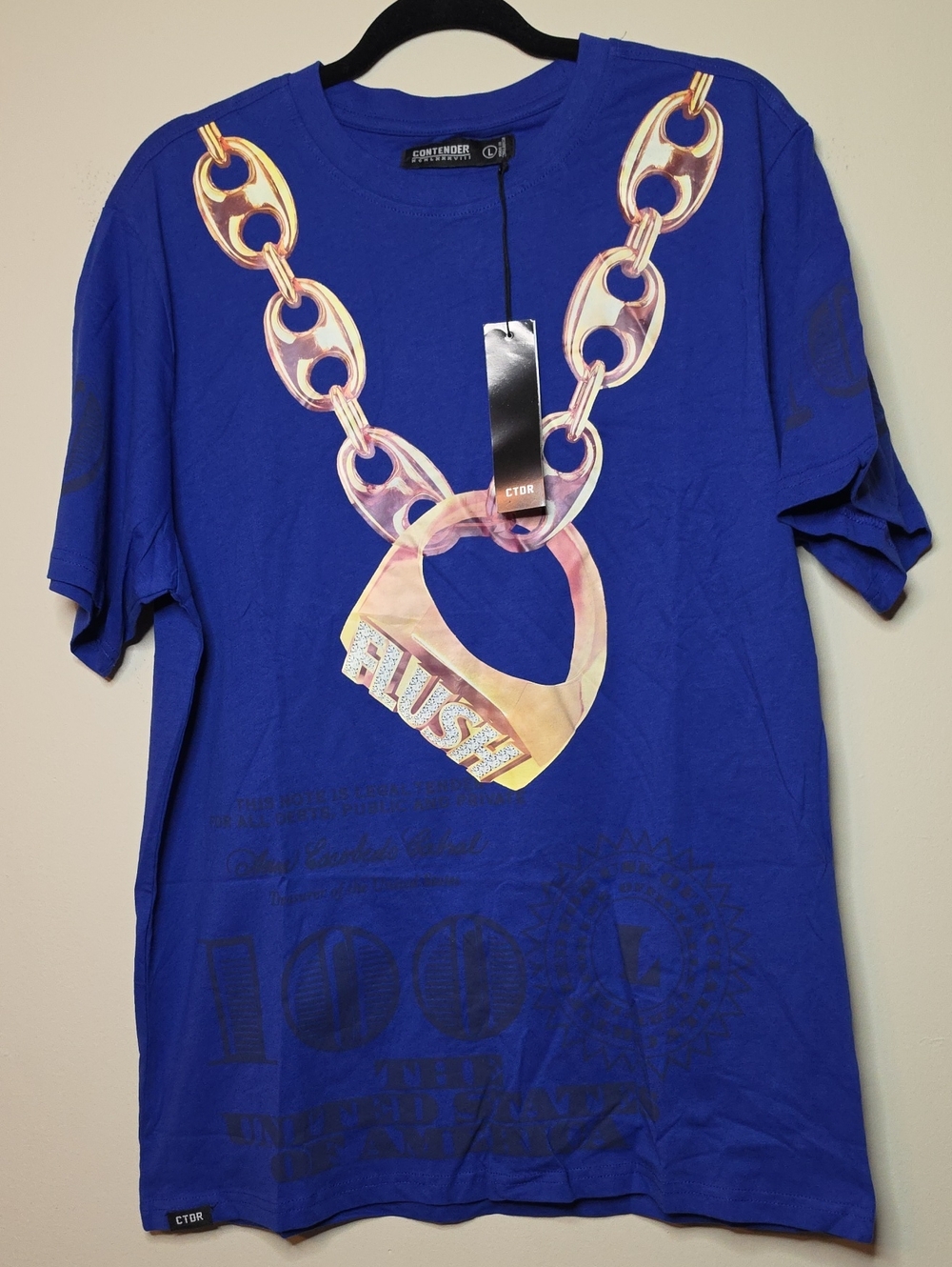 Contender Blue Short Sleeve Graphic Tee with Chain Print